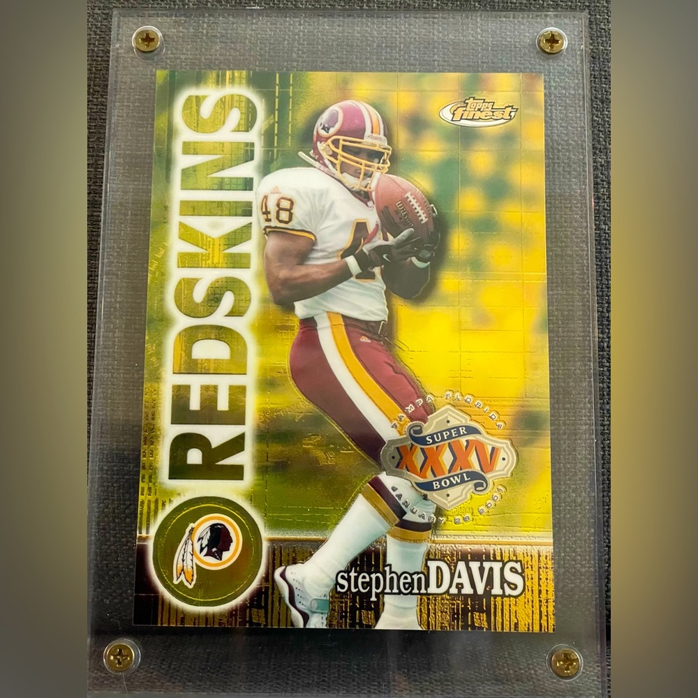2000-2001 Topps Finest STEPHEN DAVIS Jumbo Super Bowl XXXV (7 of 12)